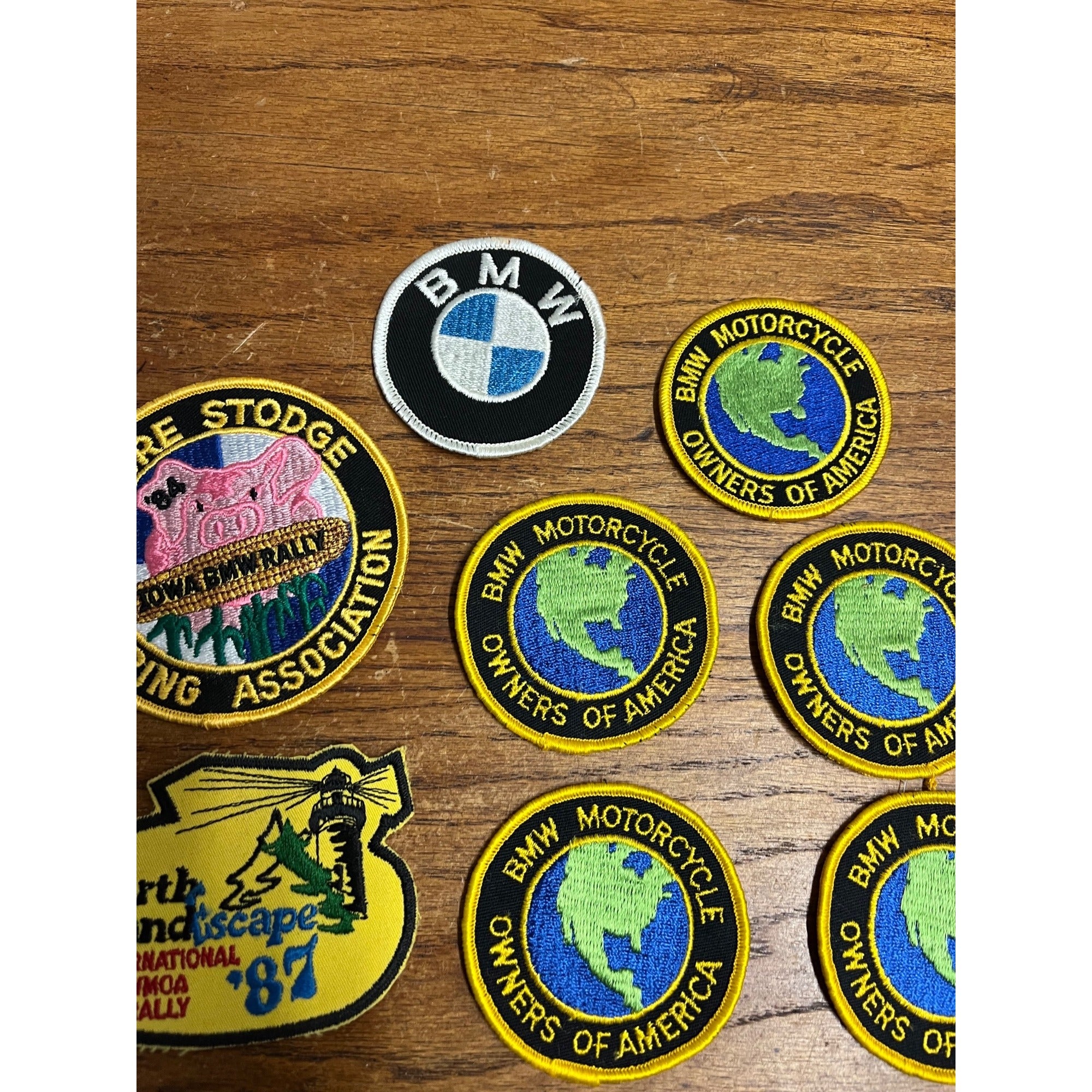 Vintage Huge Lot BMW Car Owners Group Jacket Hat Patches Iowa Rally ++