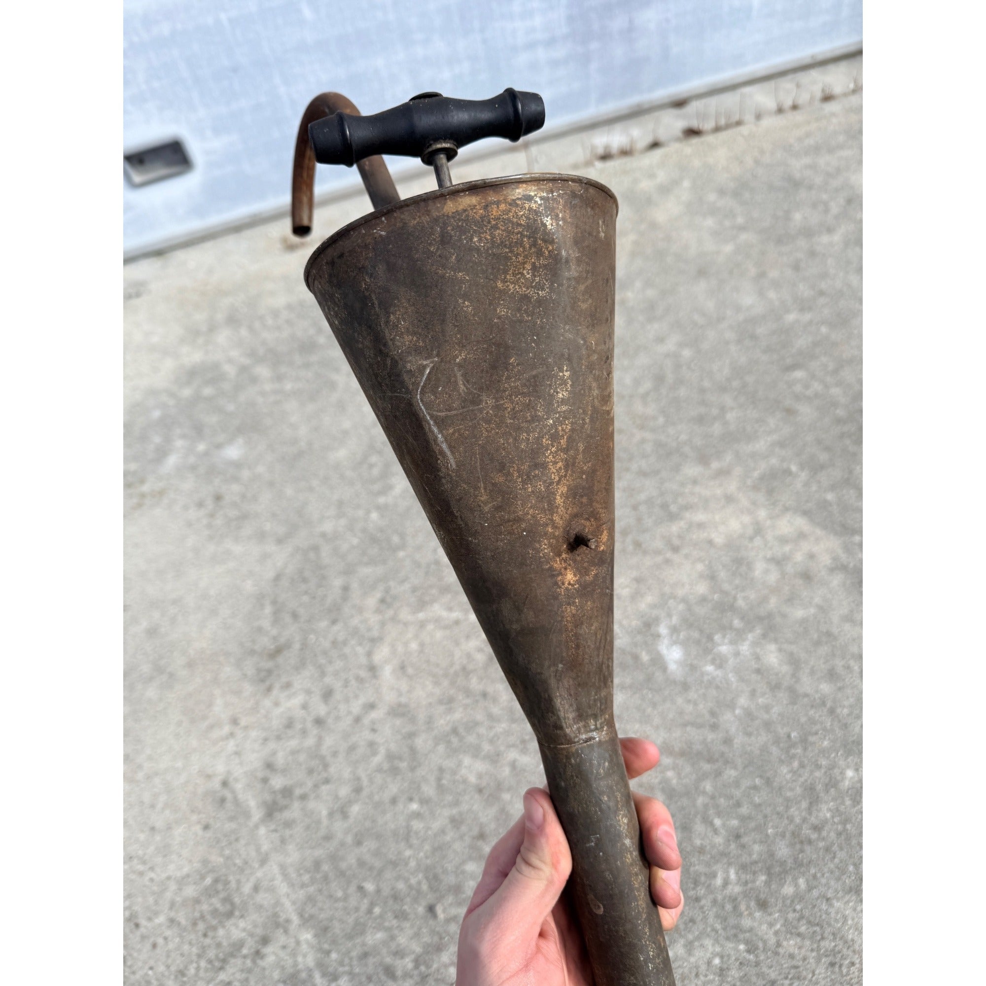 Antique Metal Tin Water Well or Gasoline Siphon Pump Rustic