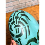 Vintage Art Nouveau Blue Green Mushroom Shade Lamp Arts & Crafts