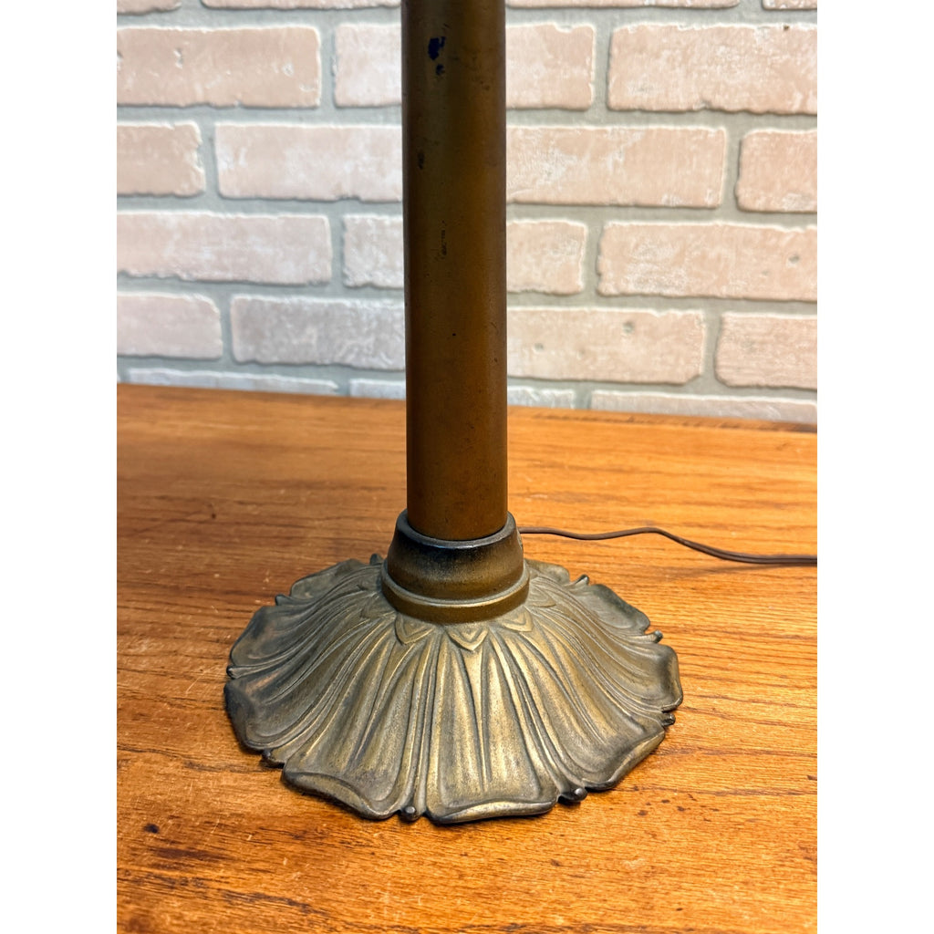 Vintage Art Nouveau Blue Green Mushroom Shade Lamp Arts & Crafts