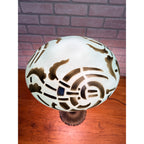 Vintage Art Nouveau Blue Green Mushroom Shade Lamp Arts & Crafts