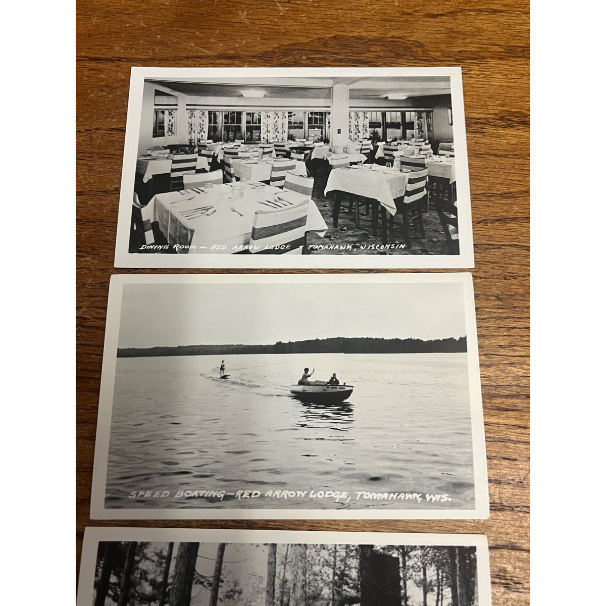 Red Arrow Lodge Tomahawk Wisconsin  Postcard Cabin Lake Lot RPPC