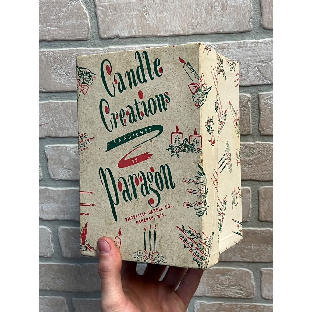Vintage Christmas Paragon Victrylite Candle Co Creations Oshkosh Wis Empty Box