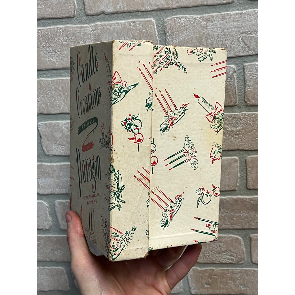 Vintage Christmas Paragon Victrylite Candle Co Creations Oshkosh Wis Empty Box