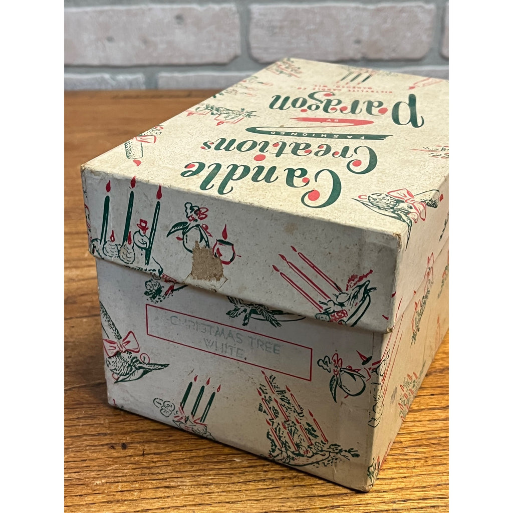 Vintage Christmas Paragon Victrylite Candle Co Creations Oshkosh Wis Empty Box
