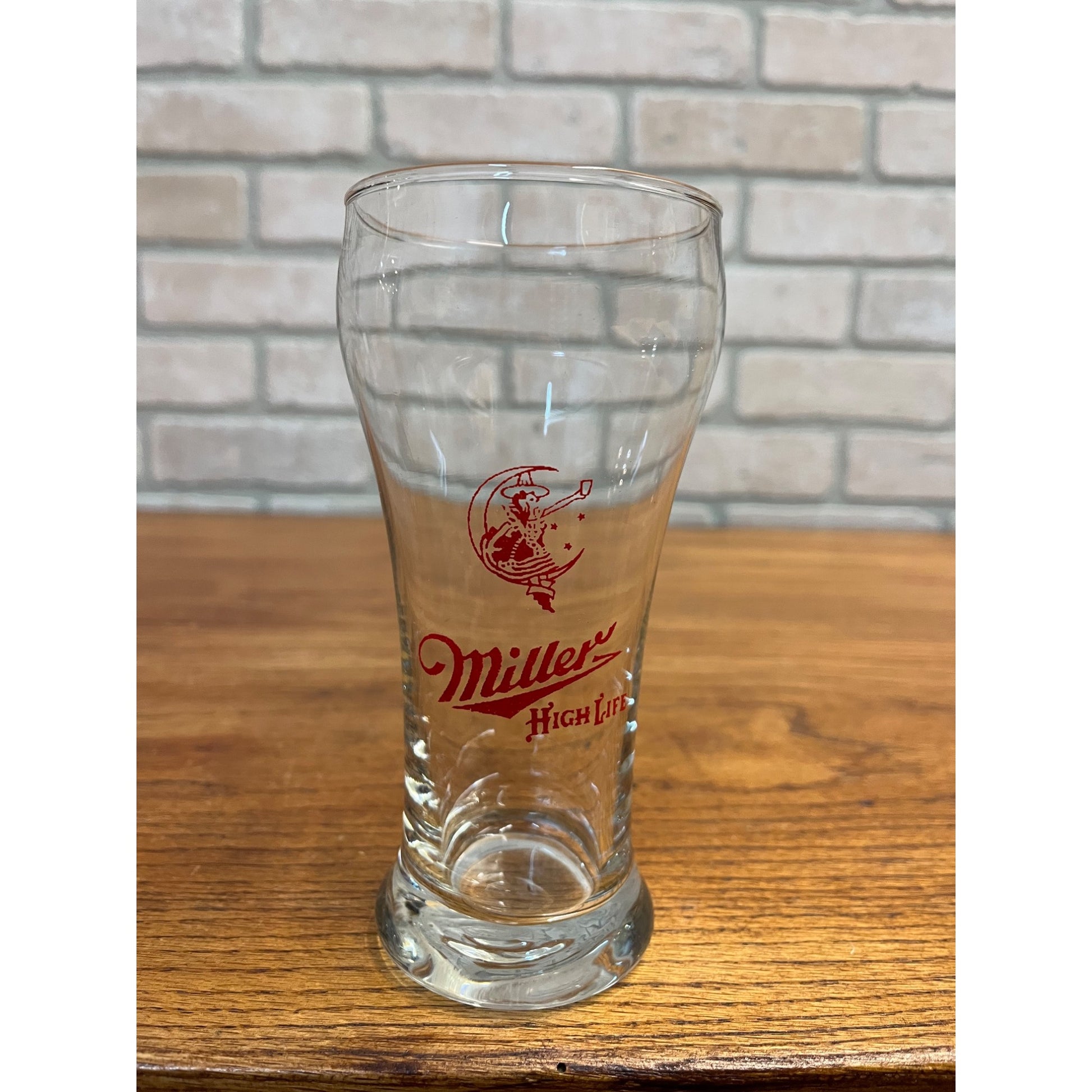Vintage 1950s Miller High Life Beer Girl on the Moon Pilsner Sham Bar Glass 6.25