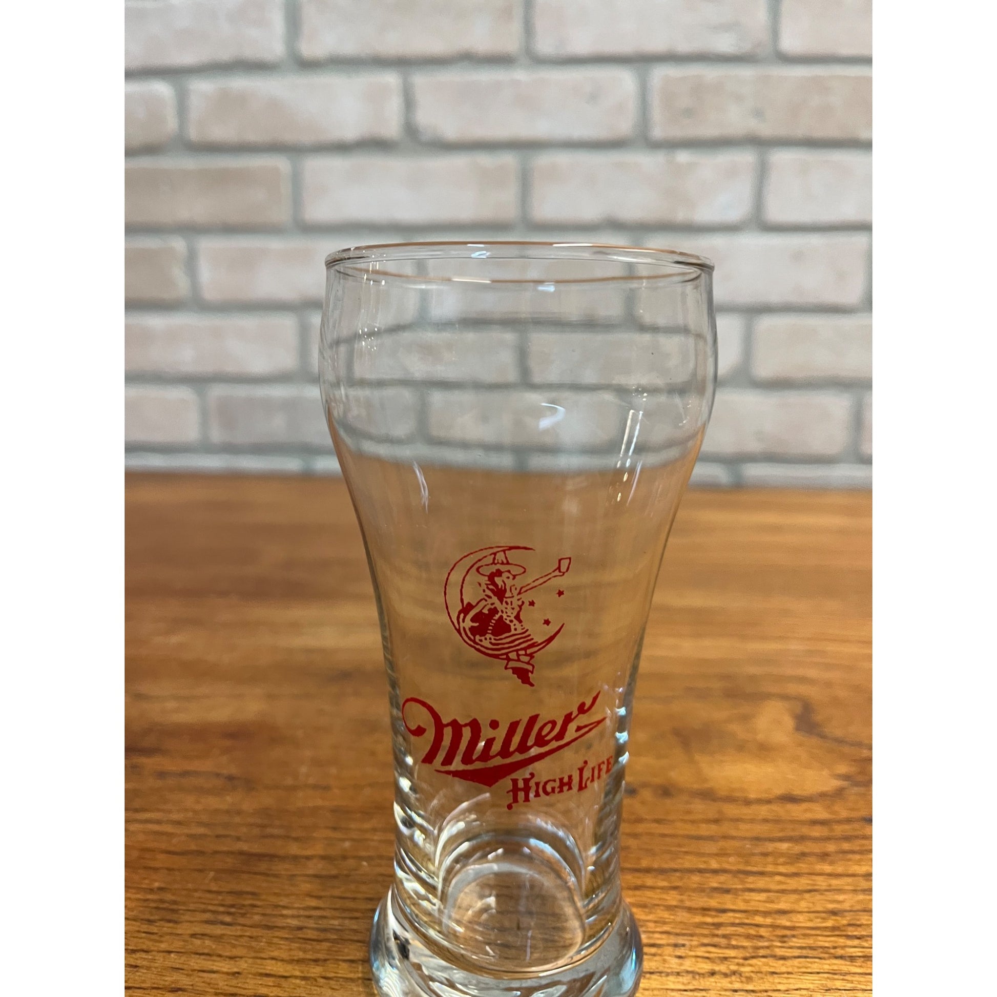 Vintage 1950s Miller High Life Beer Girl on the Moon Pilsner Sham Bar Glass 6.25