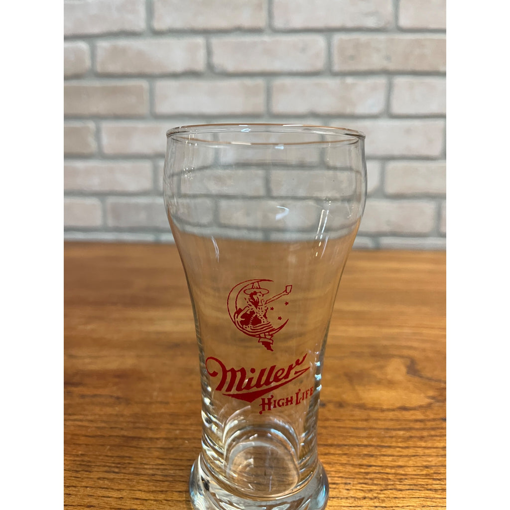 Vintage 1950s Miller High Life Beer Girl on the Moon Pilsner Sham Bar Glass 6.25