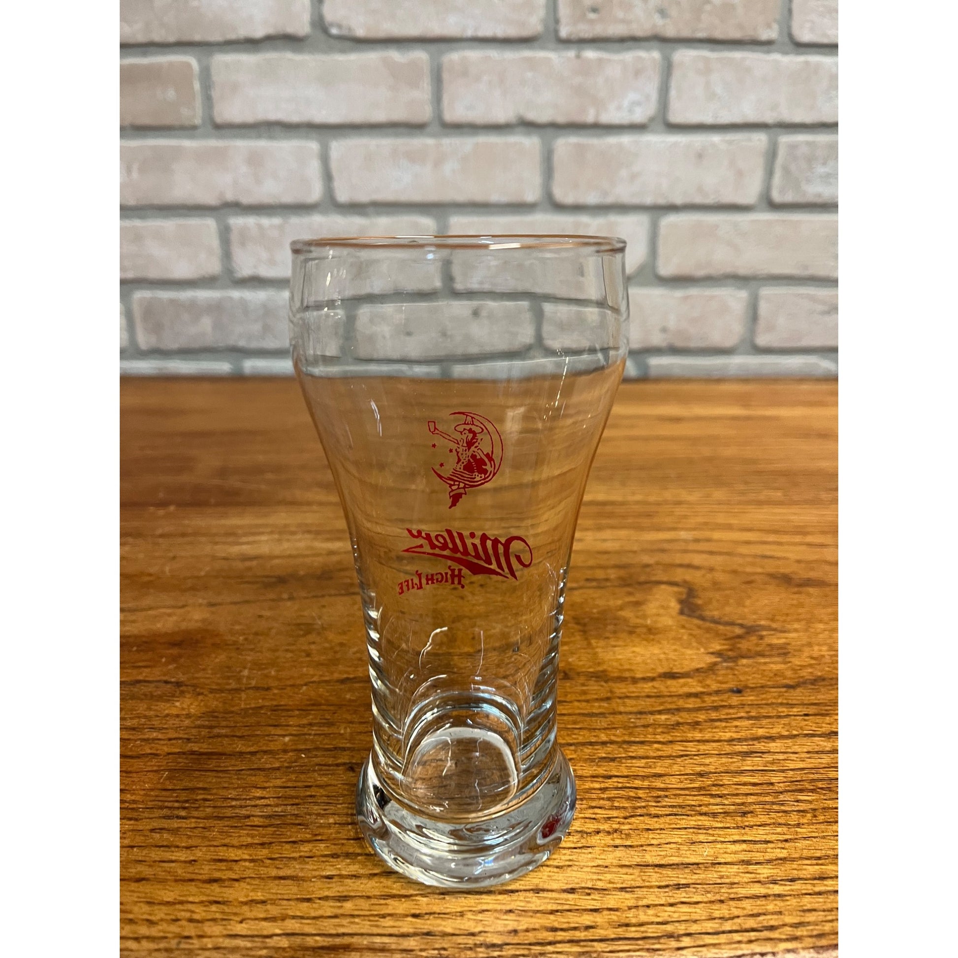 Vintage 1950s Miller High Life Beer Girl on the Moon Pilsner Sham Bar Glass 6.25