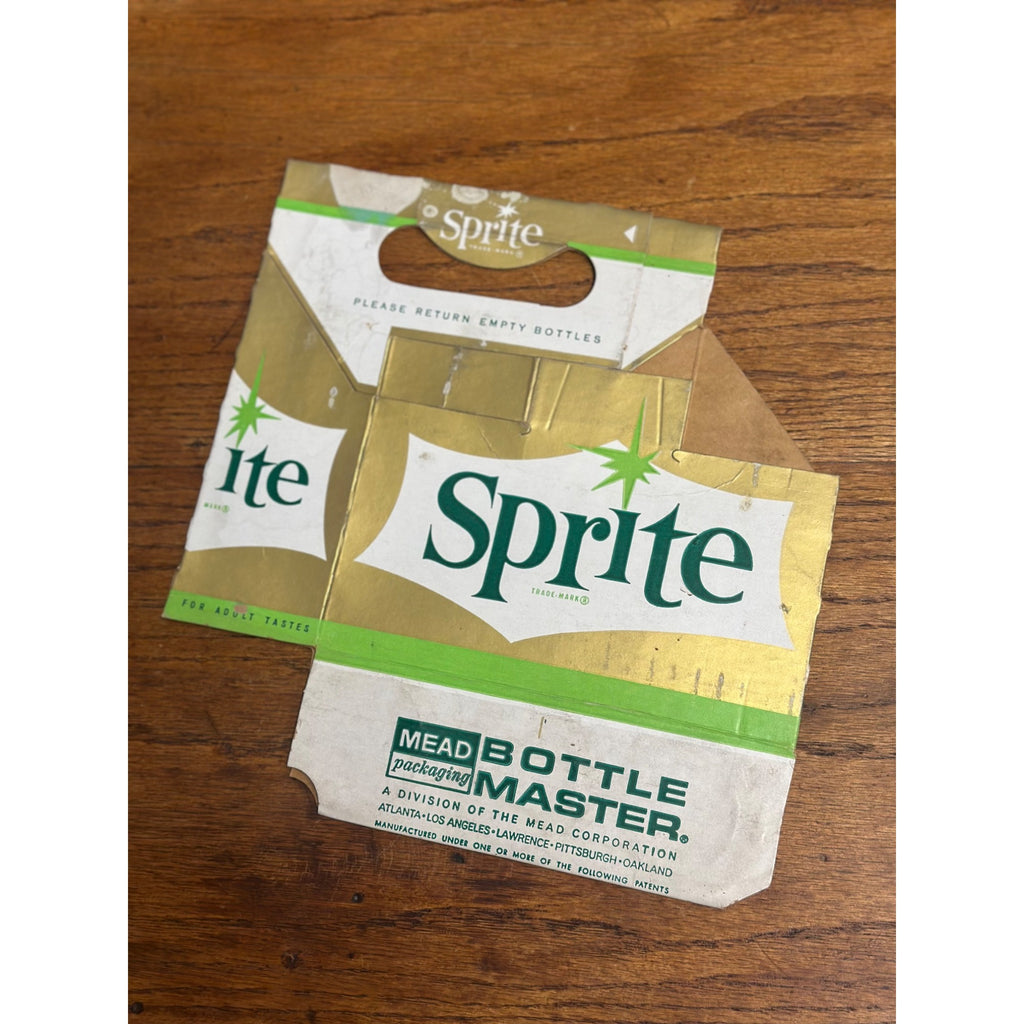 Sprite Soda Cardboard Carrier Six Pack Carton Bottle 6-Pack Case Vintage 10oz