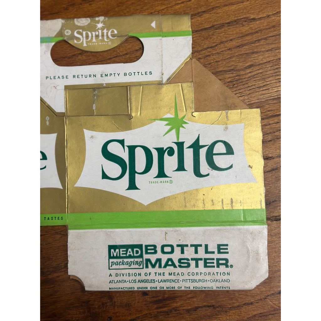 Sprite Soda Cardboard Carrier Six Pack Carton Bottle 6-Pack Case Vintage 10oz