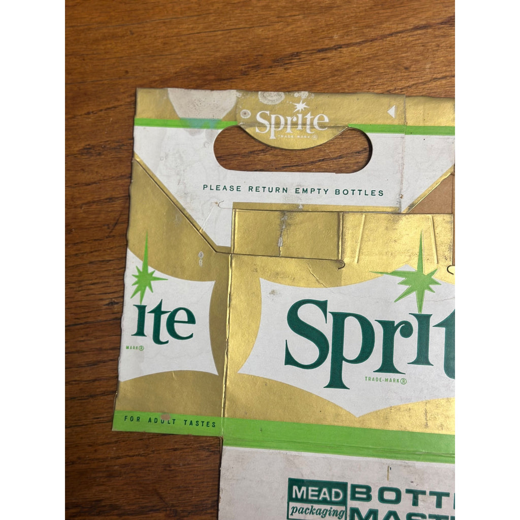 Sprite Soda Cardboard Carrier Six Pack Carton Bottle 6-Pack Case Vintage 10oz