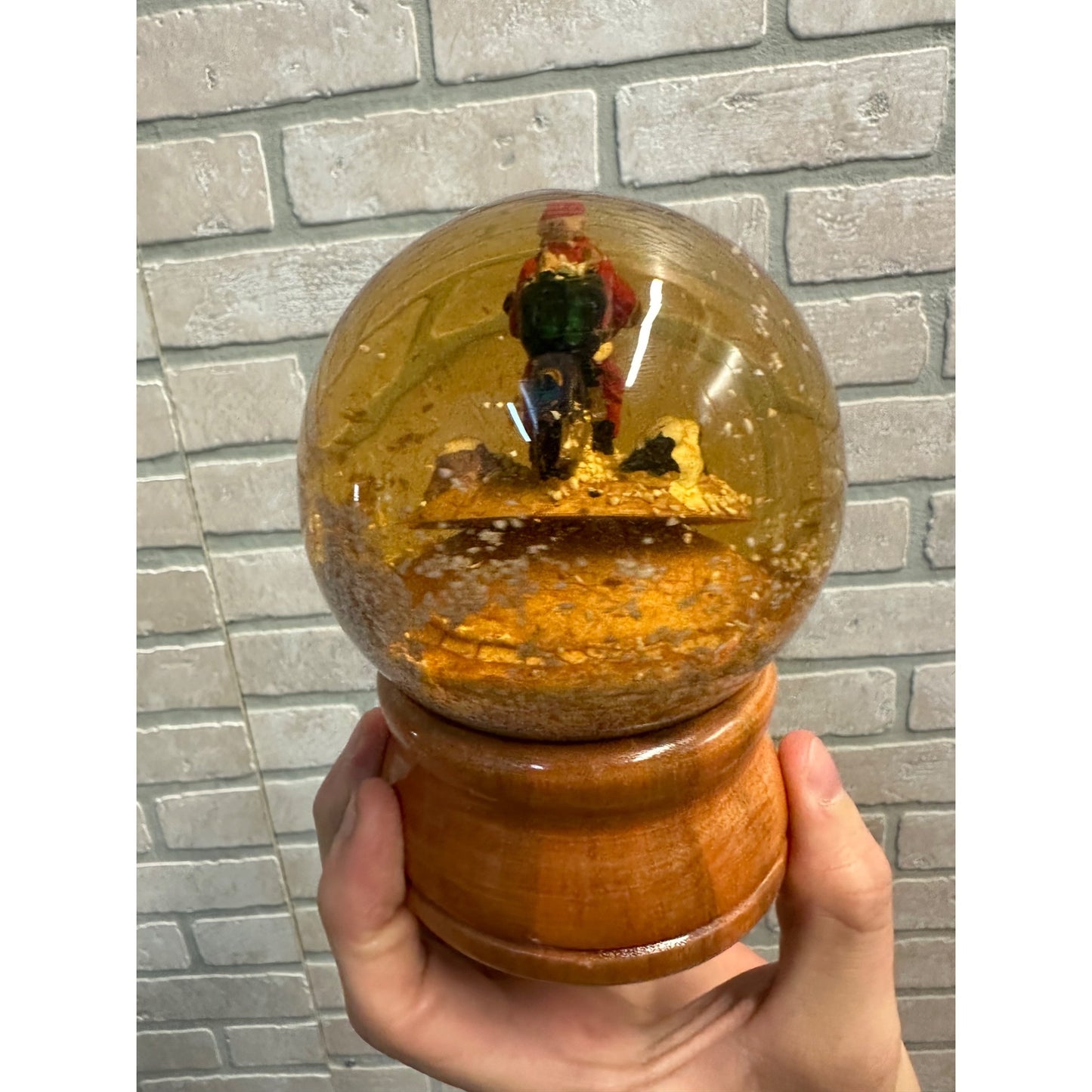 Vintage 1989 Harley Davidson "Santa's Secret" Christmas Snow Globe