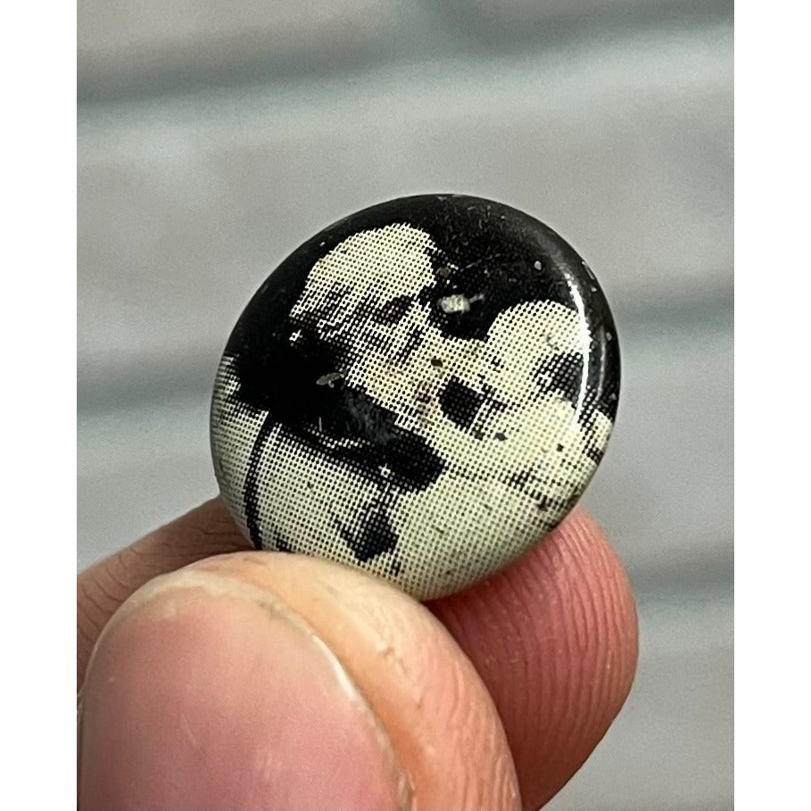 Vintage Early 1900s Santa & Child / Baby Photo Pin Pinback Button Christmas