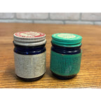 Vintage 1950s-60s Vick's Vapo-Rib Cream Cobalt Blue Jars Lot (2)