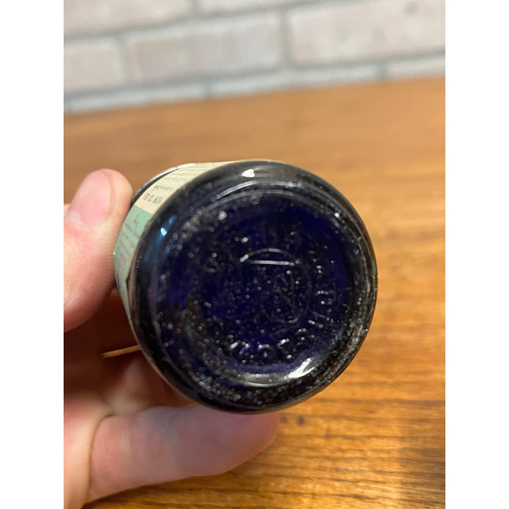 Vintage 1950s-60s Vick's Vapo-Rib Cream Cobalt Blue Jars Lot (2)