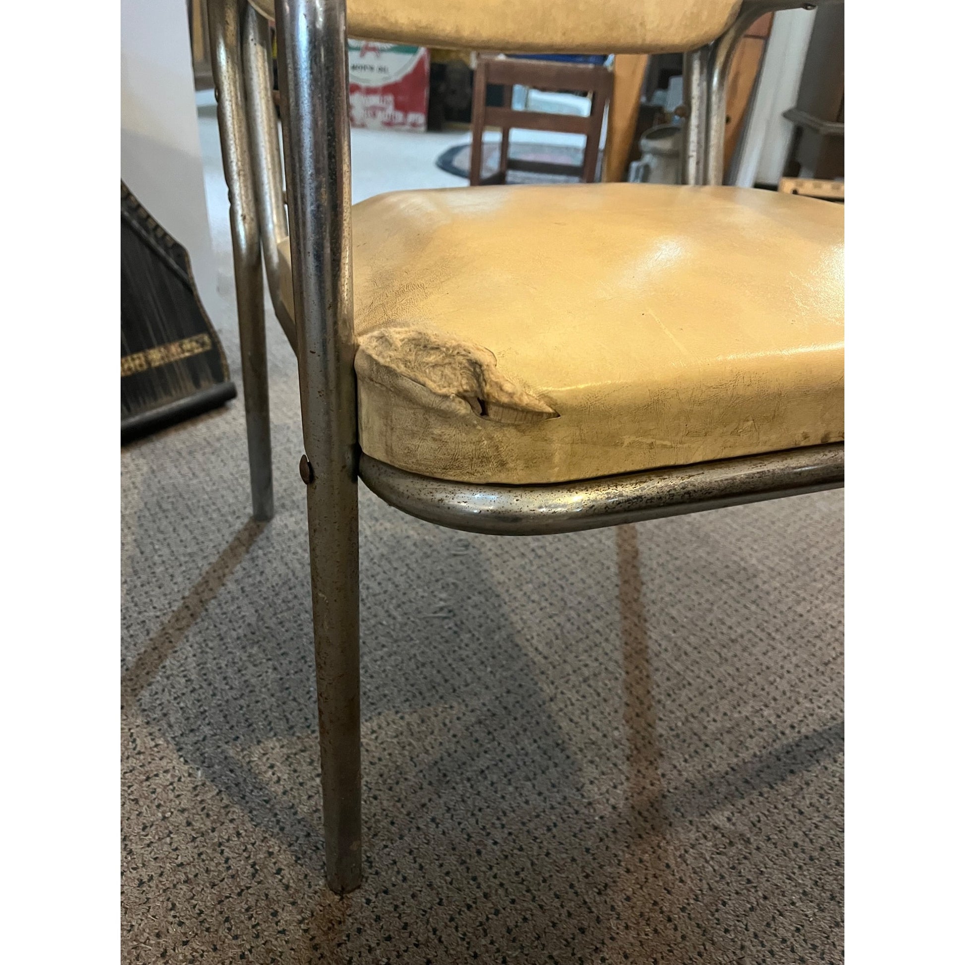 Original Vintage RCA Victor Advertising Dealer's Studio Chromcraft Chair Nipper Dog
