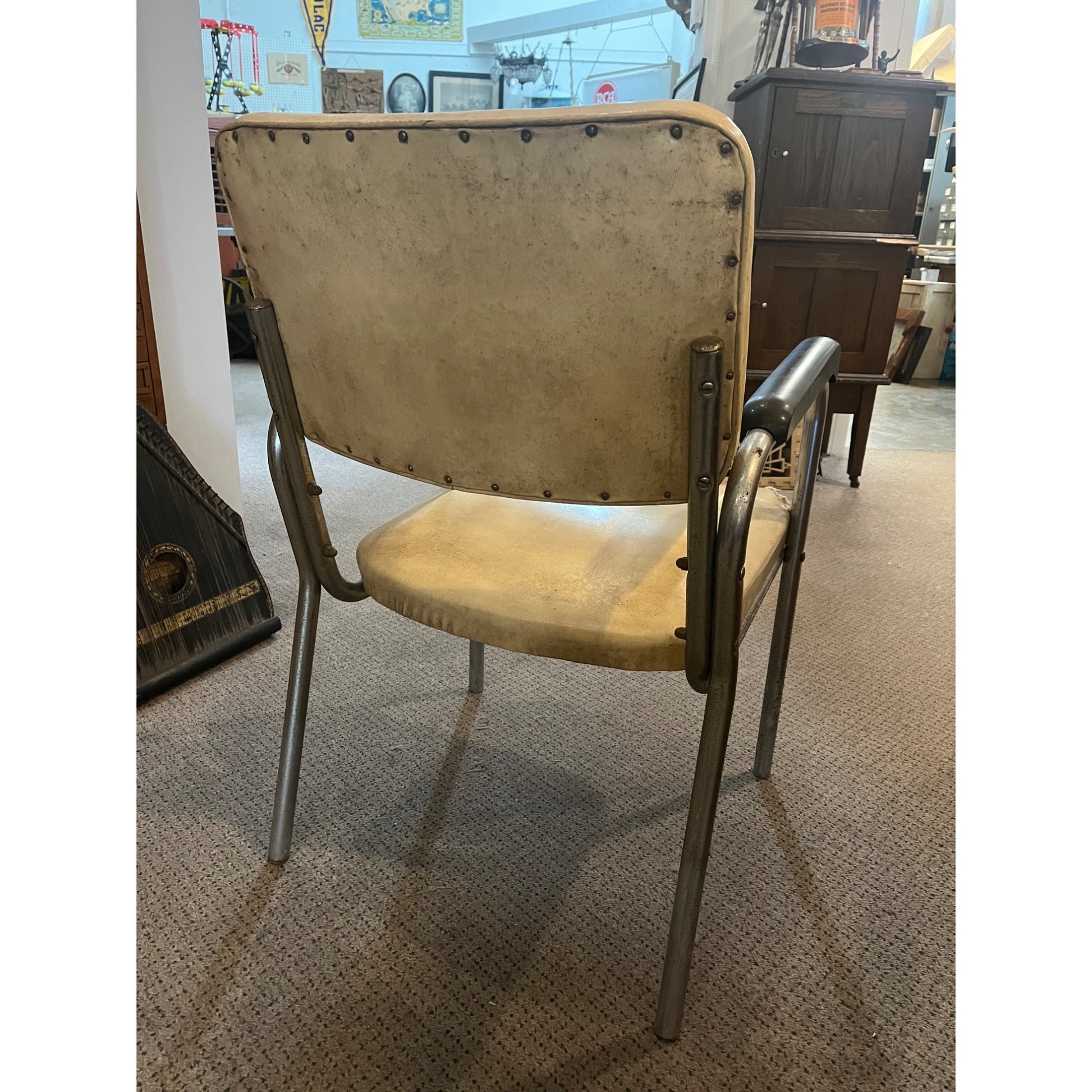 Original Vintage RCA Victor Advertising Dealer's Studio Chromcraft Chair Nipper Dog
