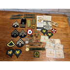 Vintage WWII Soldier Estate Lot Medals Service Patches Bars Ephemera