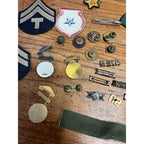 Vintage WWII Soldier Estate Lot Medals Service Patches Bars Ephemera