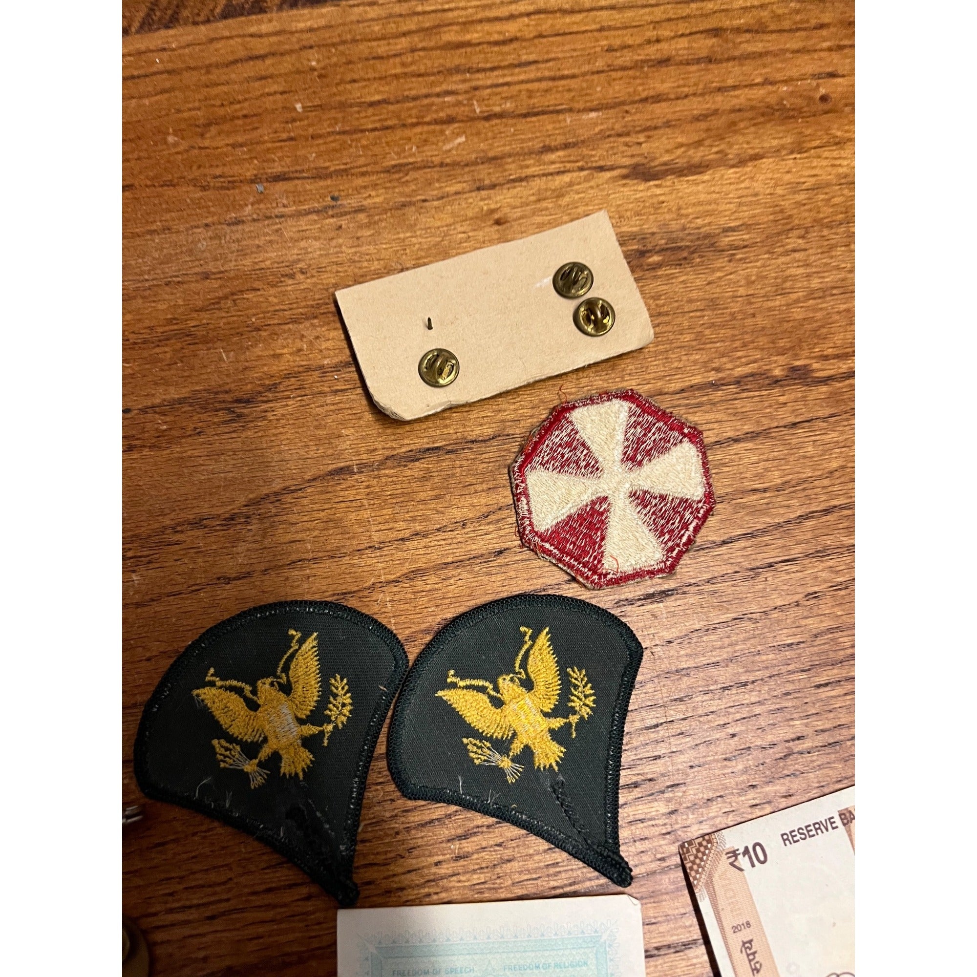 Vintage WWII Soldier Estate Lot Medals Service Patches Bars Ephemera