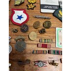 Vintage WWII Soldier Estate Lot Medals Service Patches Bars Ephemera