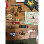 Vintage WWII Soldier Estate Lot Medals Service Patches Bars Ephemera