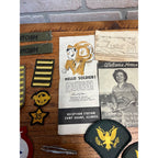 Vintage WWII Soldier Estate Lot Medals Service Patches Bars Ephemera