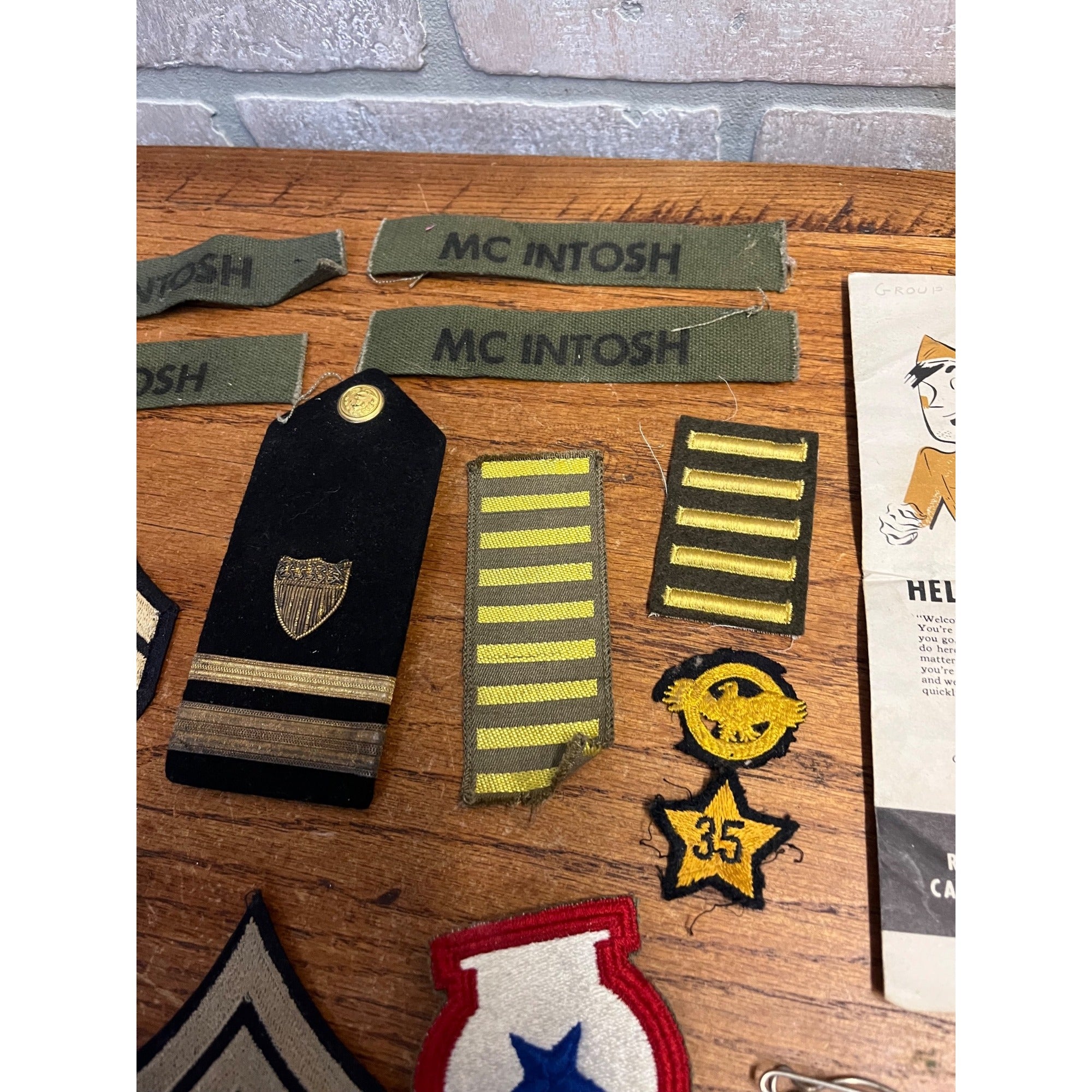 Vintage WWII Soldier Estate Lot Medals Service Patches Bars Ephemera