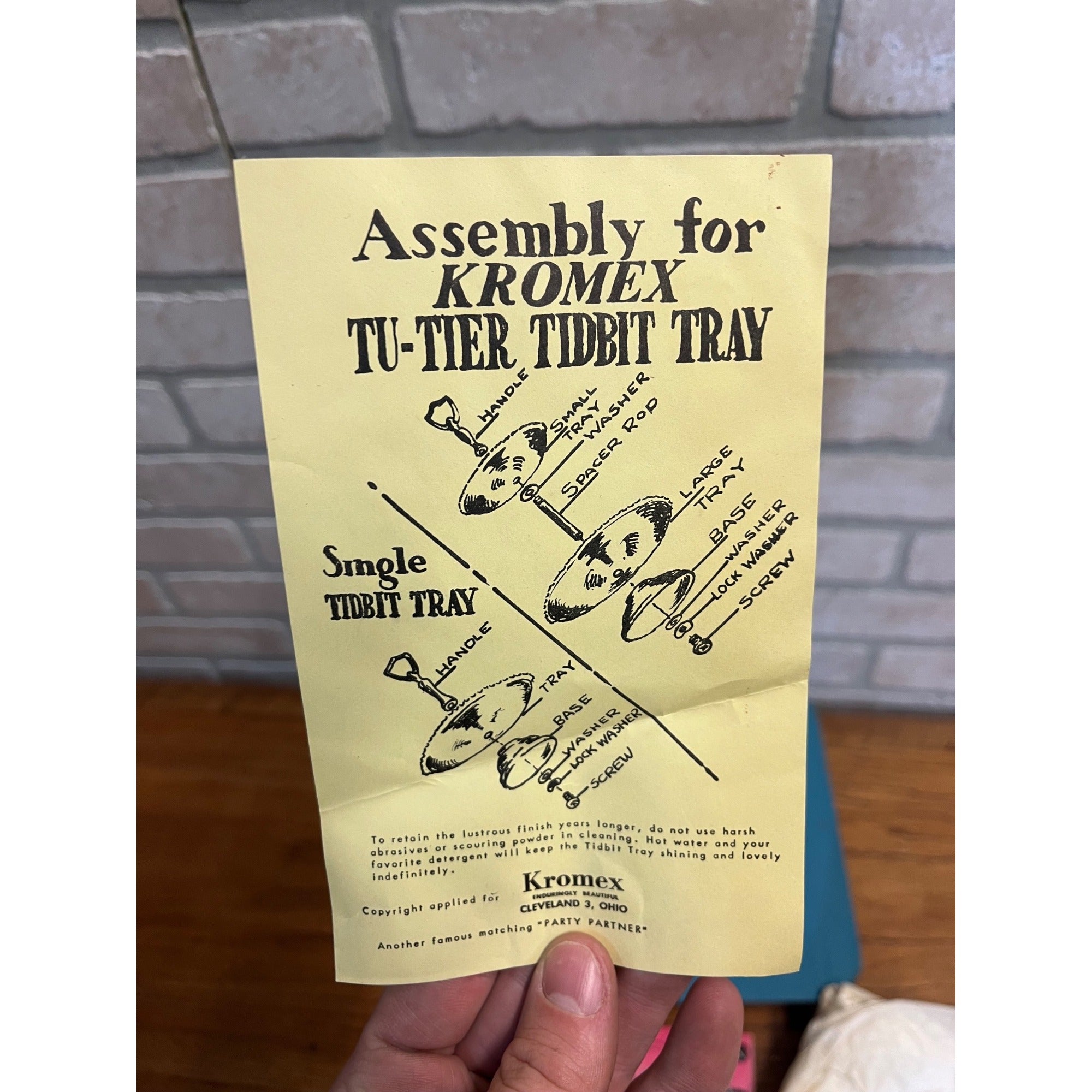 MCM Vintage KROMEX TWO 2-TIER TRAY PARTY PARTNER TIDBIT SNACK TRAY ORIGINAL BOX