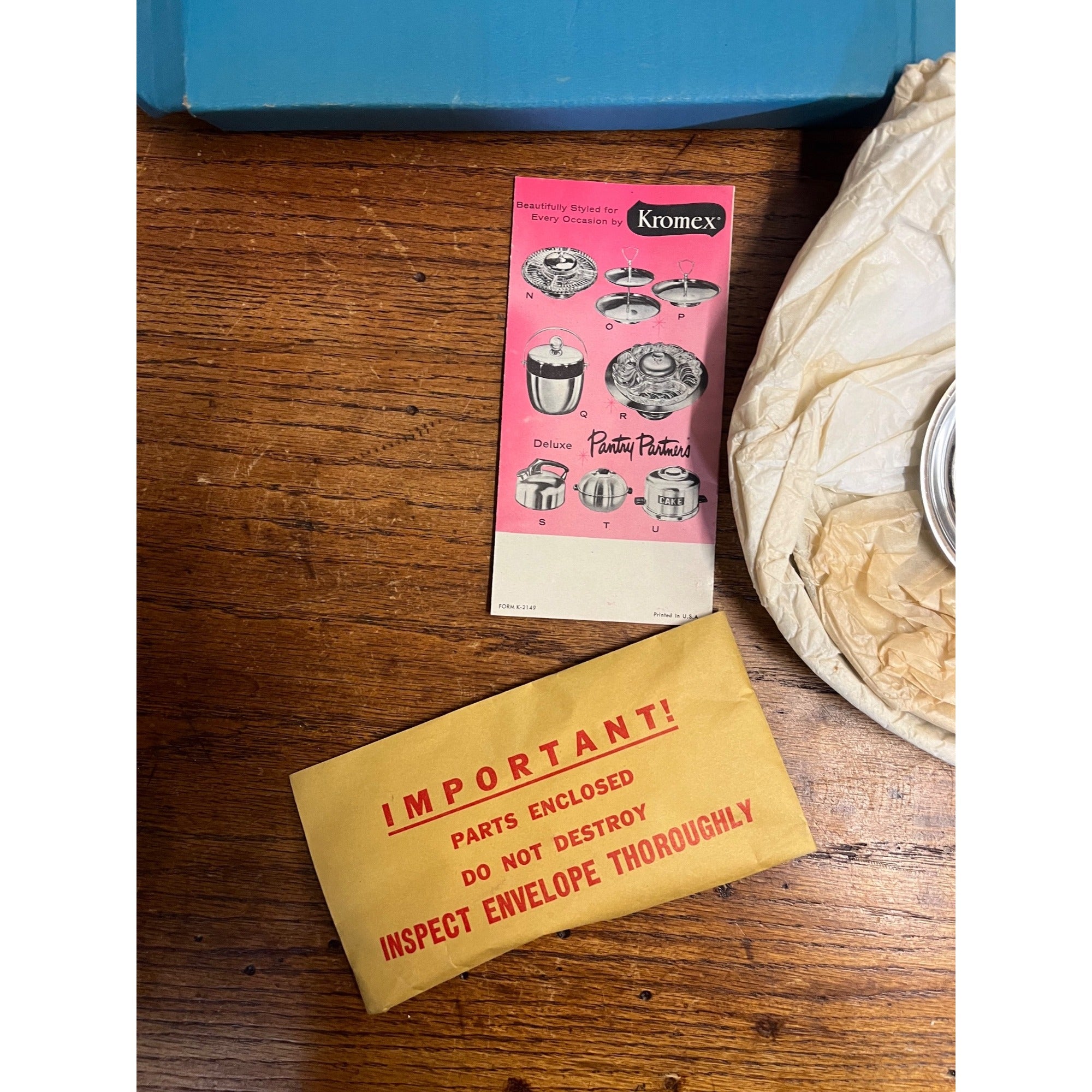 MCM Vintage KROMEX TWO 2-TIER TRAY PARTY PARTNER TIDBIT SNACK TRAY ORIGINAL BOX