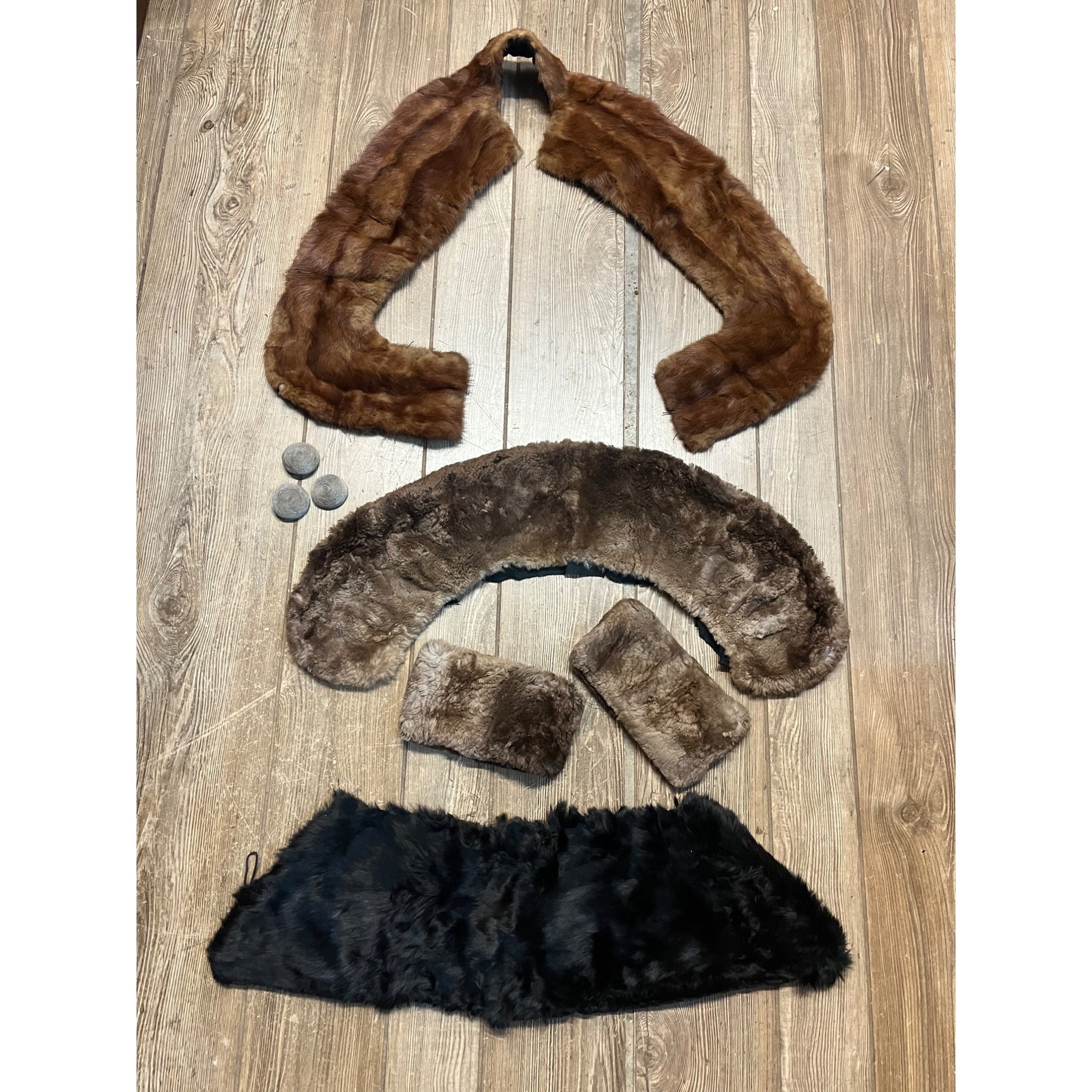 Vintage Lot Genuine Fur Collar Scarfs, Cuffs, etc Rabbit Mink?