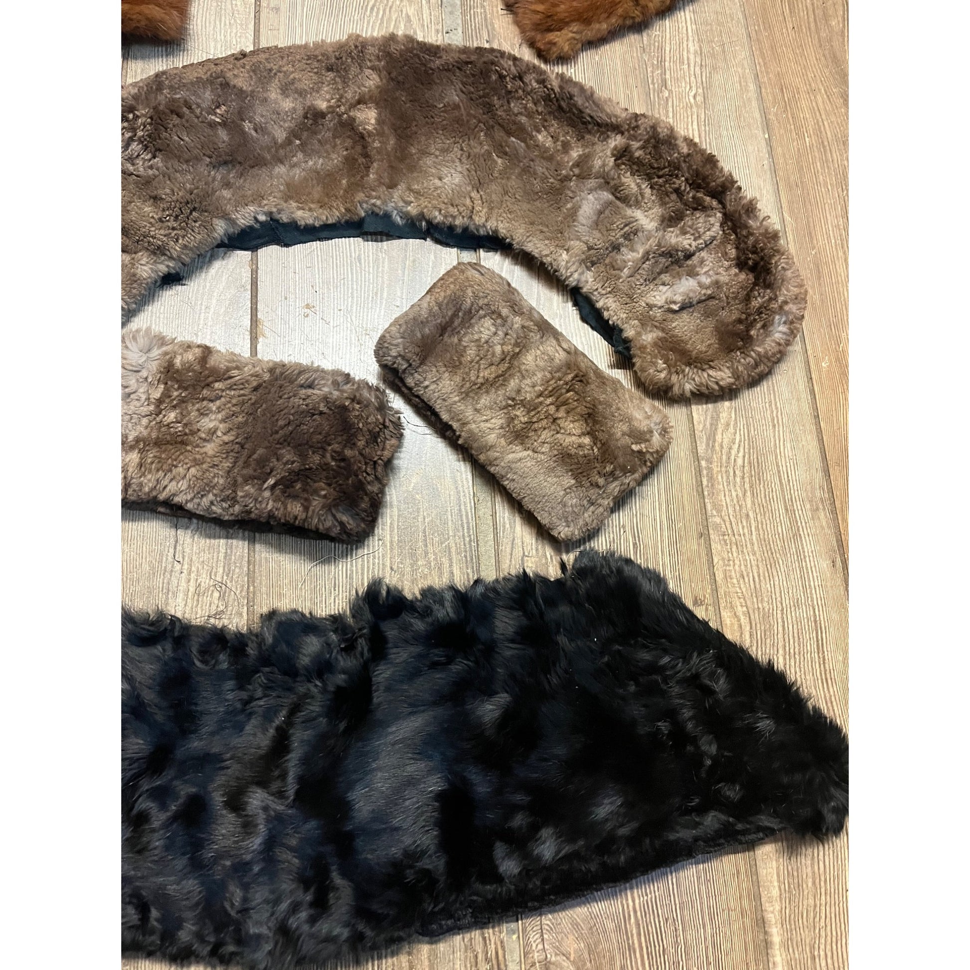Vintage Lot Genuine Fur Collar Scarfs, Cuffs, etc Rabbit Mink?