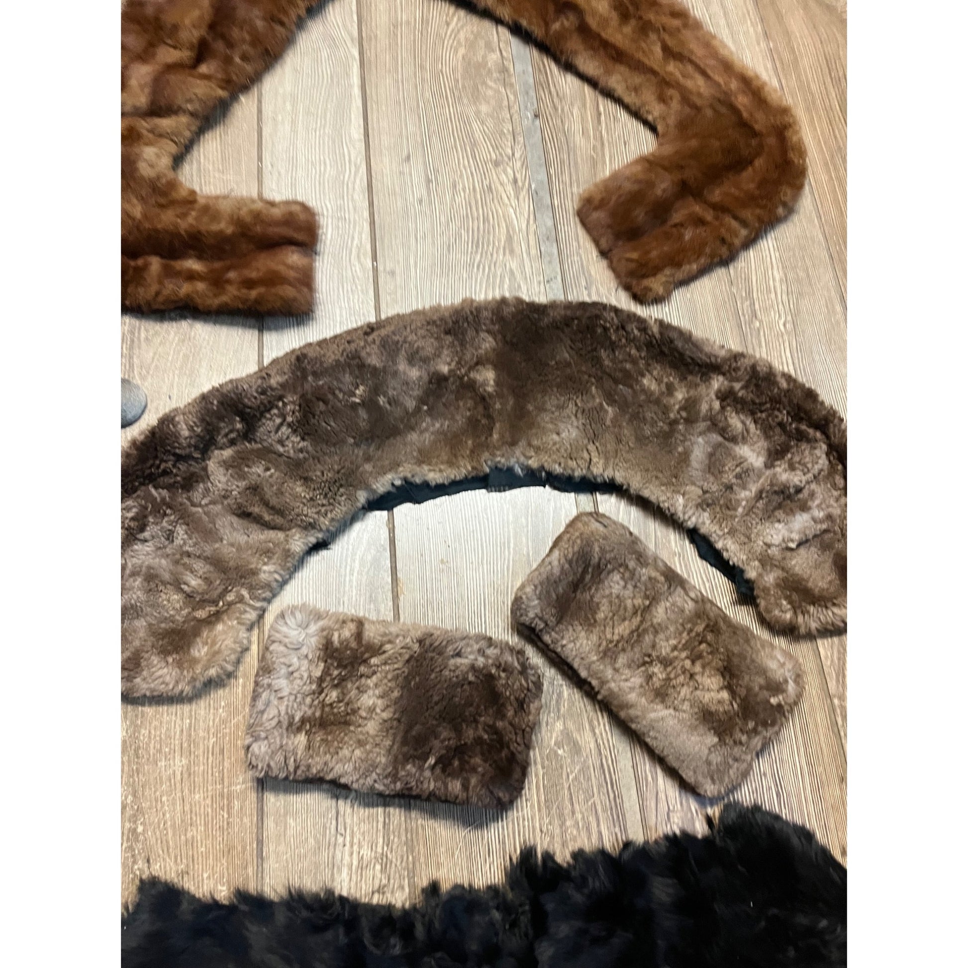 Vintage Lot Genuine Fur Collar Scarfs, Cuffs, etc Rabbit Mink?