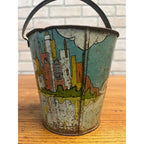 RARE Vintage c1938 Disney Ohio Art Co. Tin Litho Sand Pail Bucket Mickey Minnie