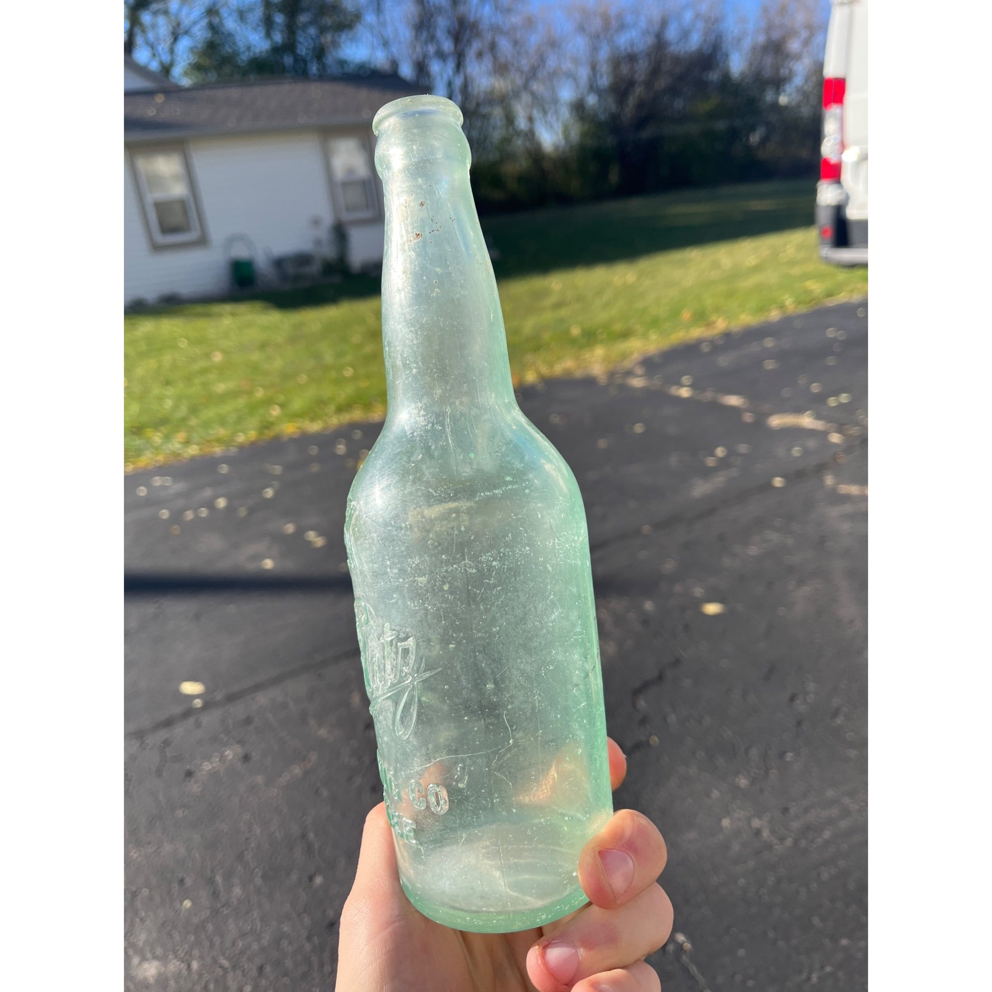 Pre-Pro Val Blatz Brewing Company Milwaukee Vintage Aqua Blue Beer Bottle