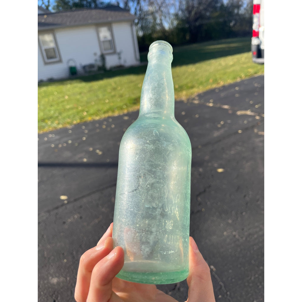 Pre-Pro Val Blatz Brewing Company Milwaukee Vintage Aqua Blue Beer Bottle