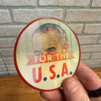 1964 LBJ FOR THE USA, Lyndon Johnson VERI-VUE FLASHER Political Campaign Pin 3"