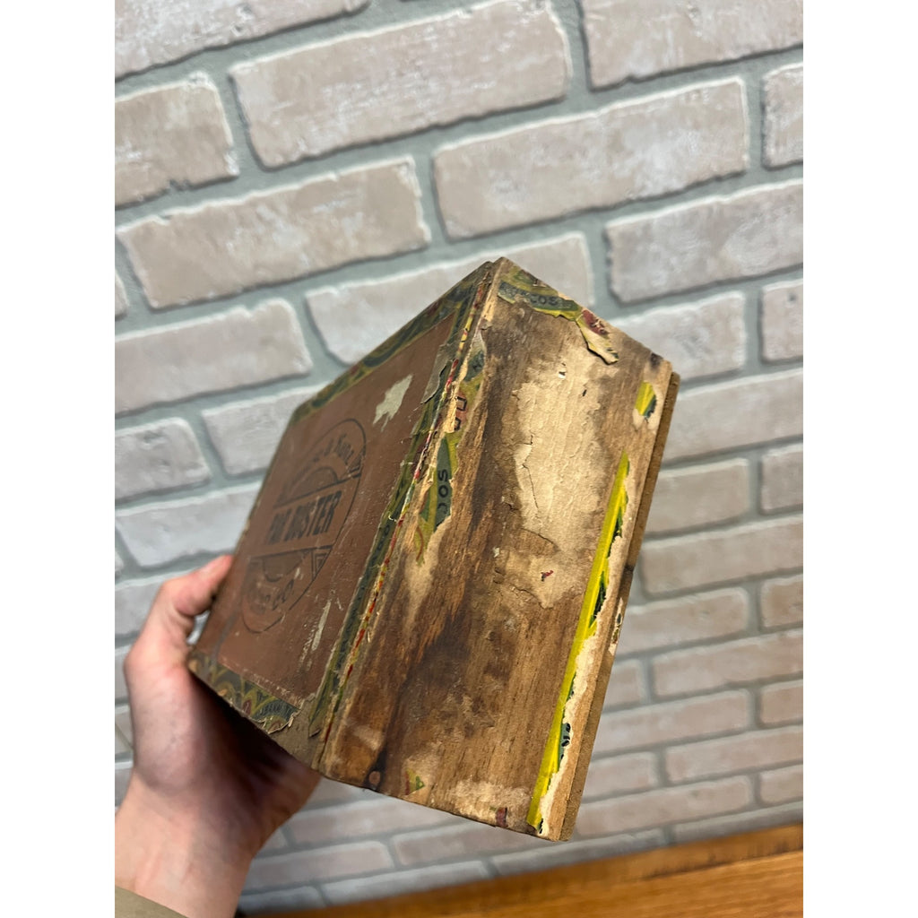 Vintage Par Buster Cigar Wooden Box Advertising Golfer House & Kunz Milwaukee