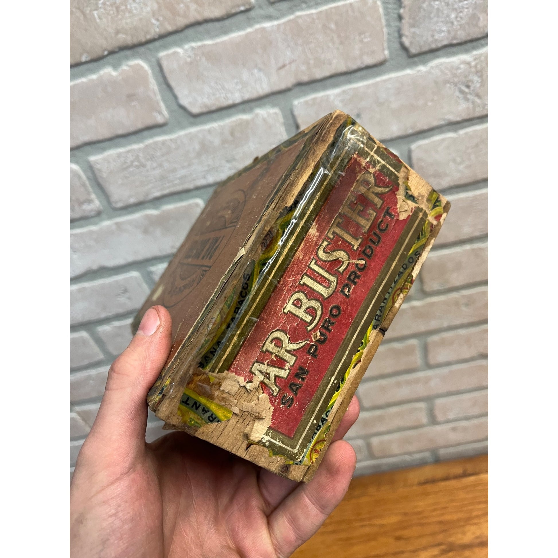 Vintage Par Buster Cigar Wooden Box Advertising Golfer House & Kunz Milwaukee