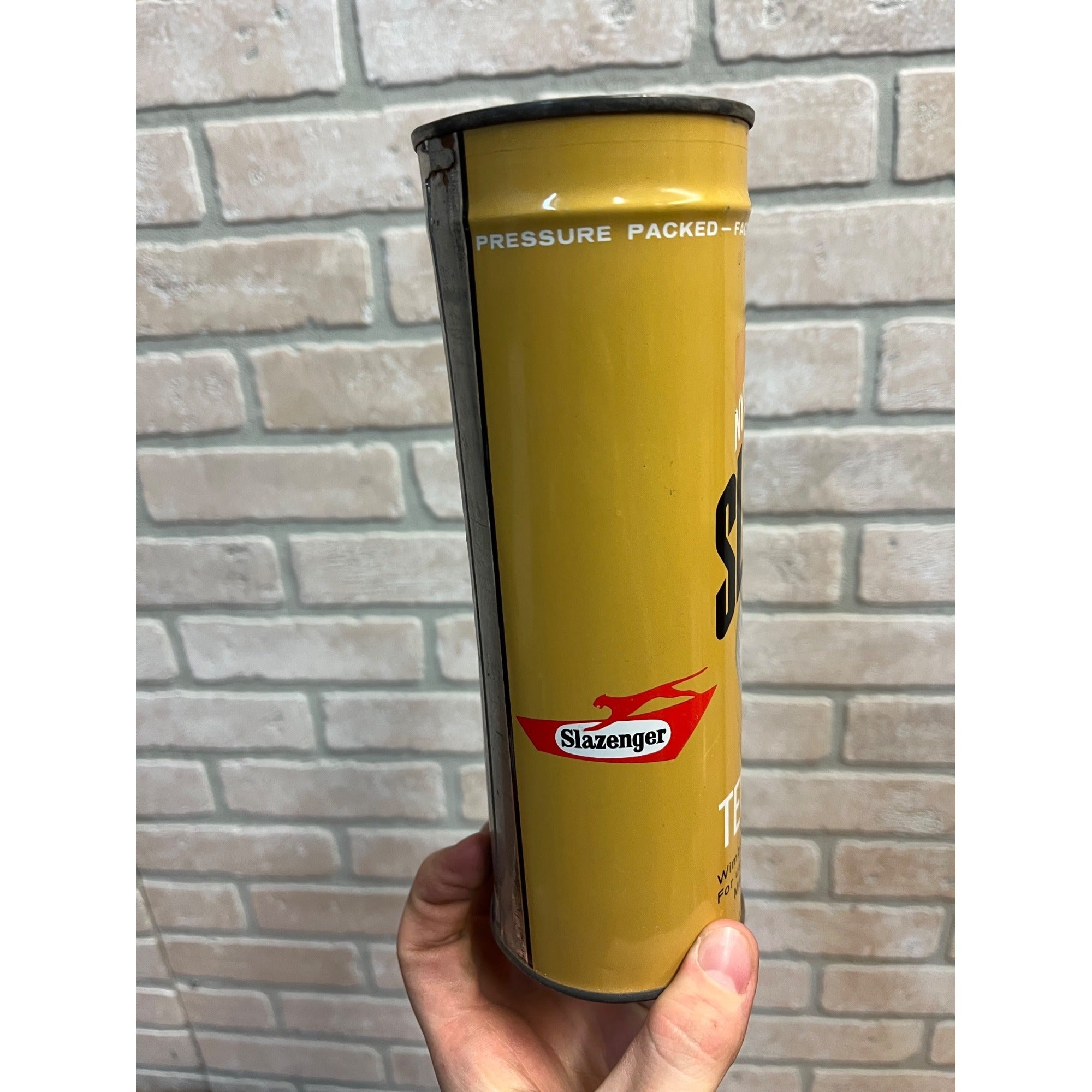 RARE Vintage Slazenger Tennis Balls SEALED Metal Tube Can Key Wind