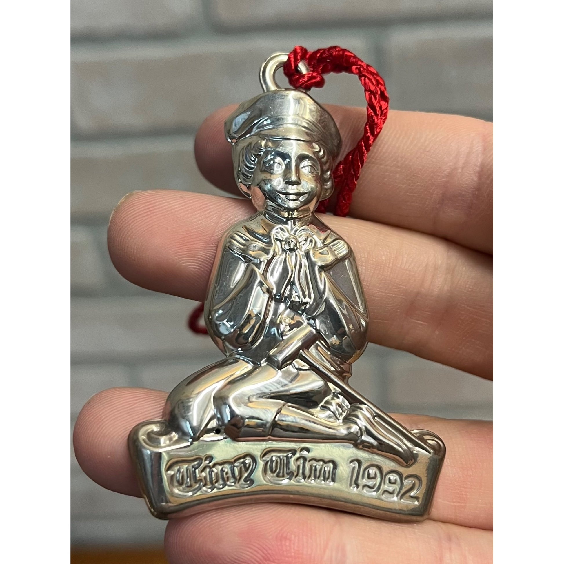 Oneida Sterling Silver Dickens A Christmas Carol Ornament 1992 Tiny Tim