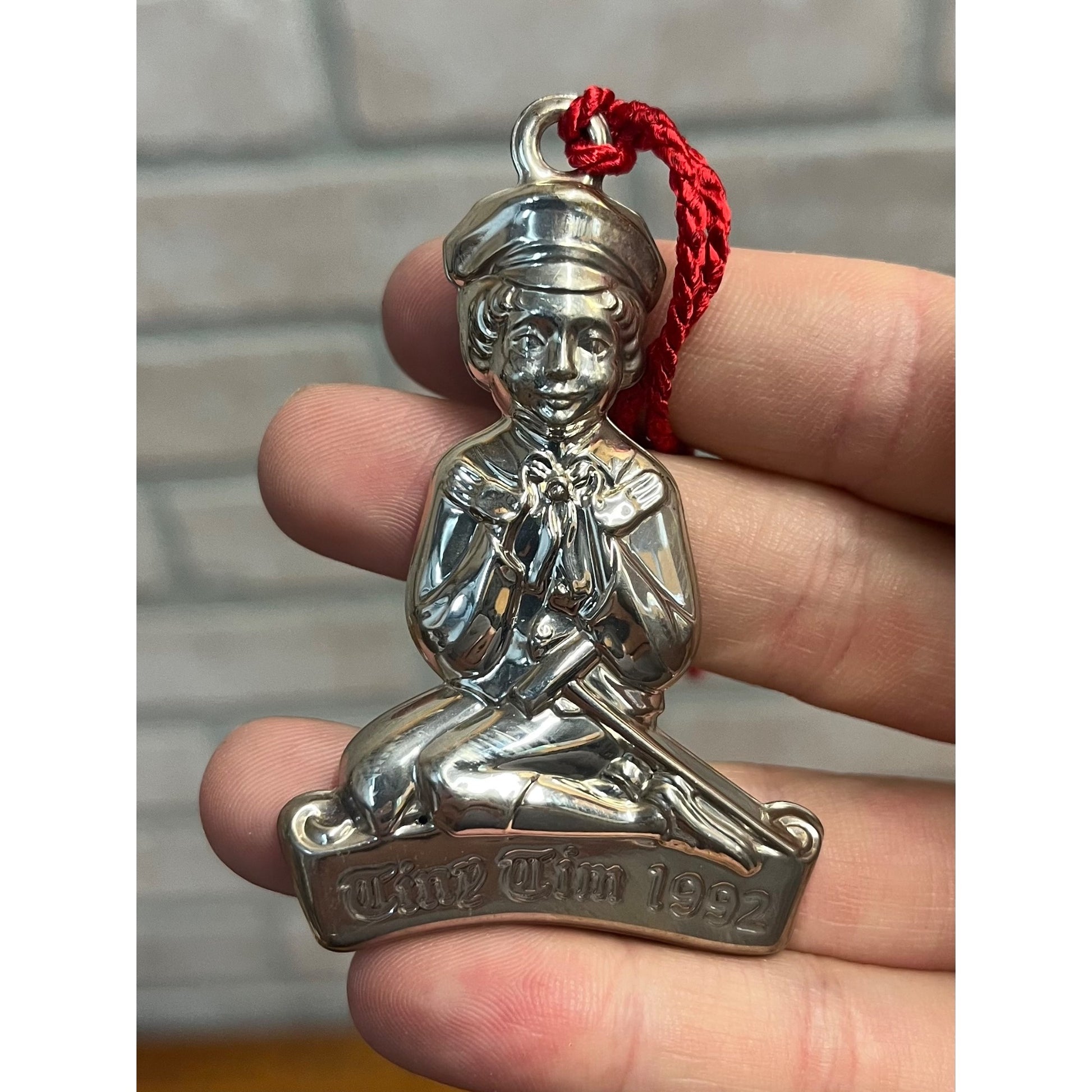 Oneida Sterling Silver Dickens A Christmas Carol Ornament 1992 Tiny Tim
