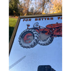 Vintage Hanley Implement Advertising Mirror Sun Prairie, WI Allis-Chalmers Tractor