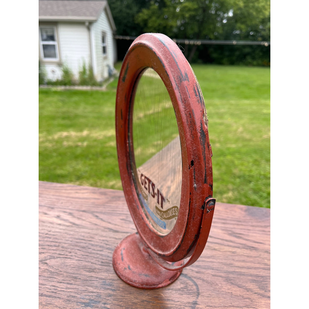 Antique Drug Store Counter Top Mirror Gets It Medicine Corn Remover Advertising