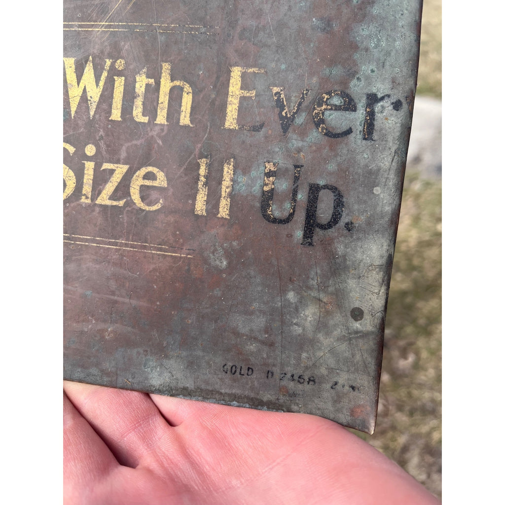 RARE Original 1900s Webster School Shoe Advertising Copper Trade Store Sign