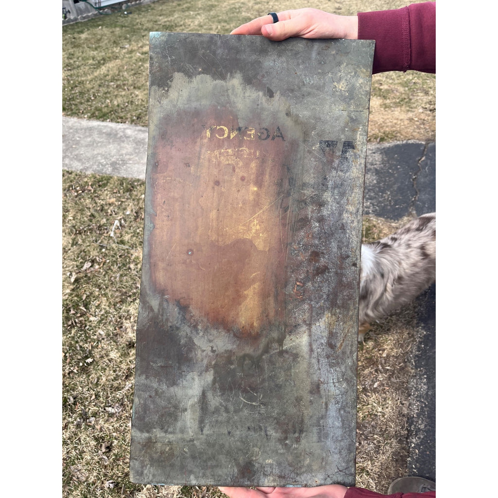 RARE Original 1900s Webster School Shoe Advertising Copper Trade Store Sign