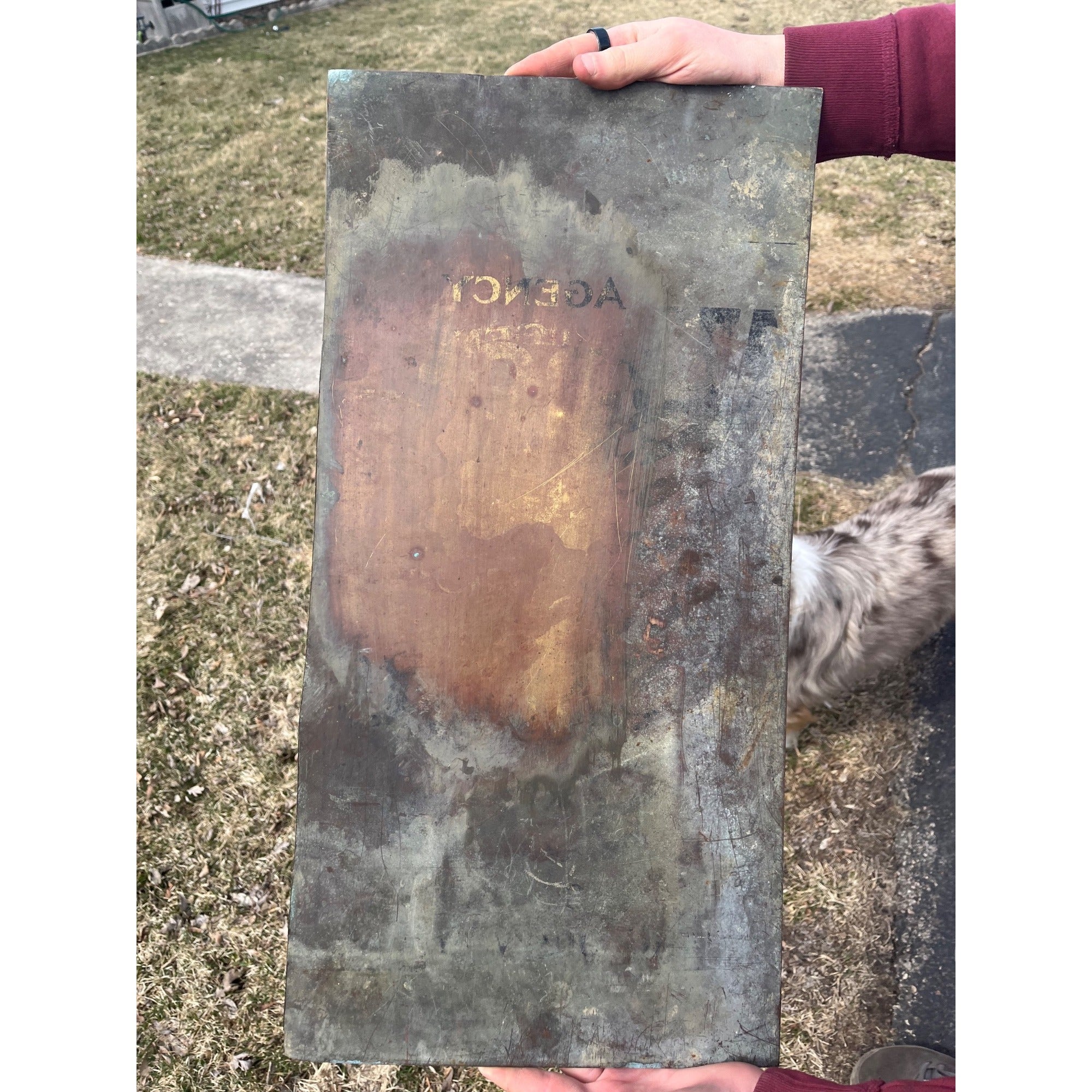 RARE Original 1900s Webster School Shoe Advertising Copper Trade Store Sign