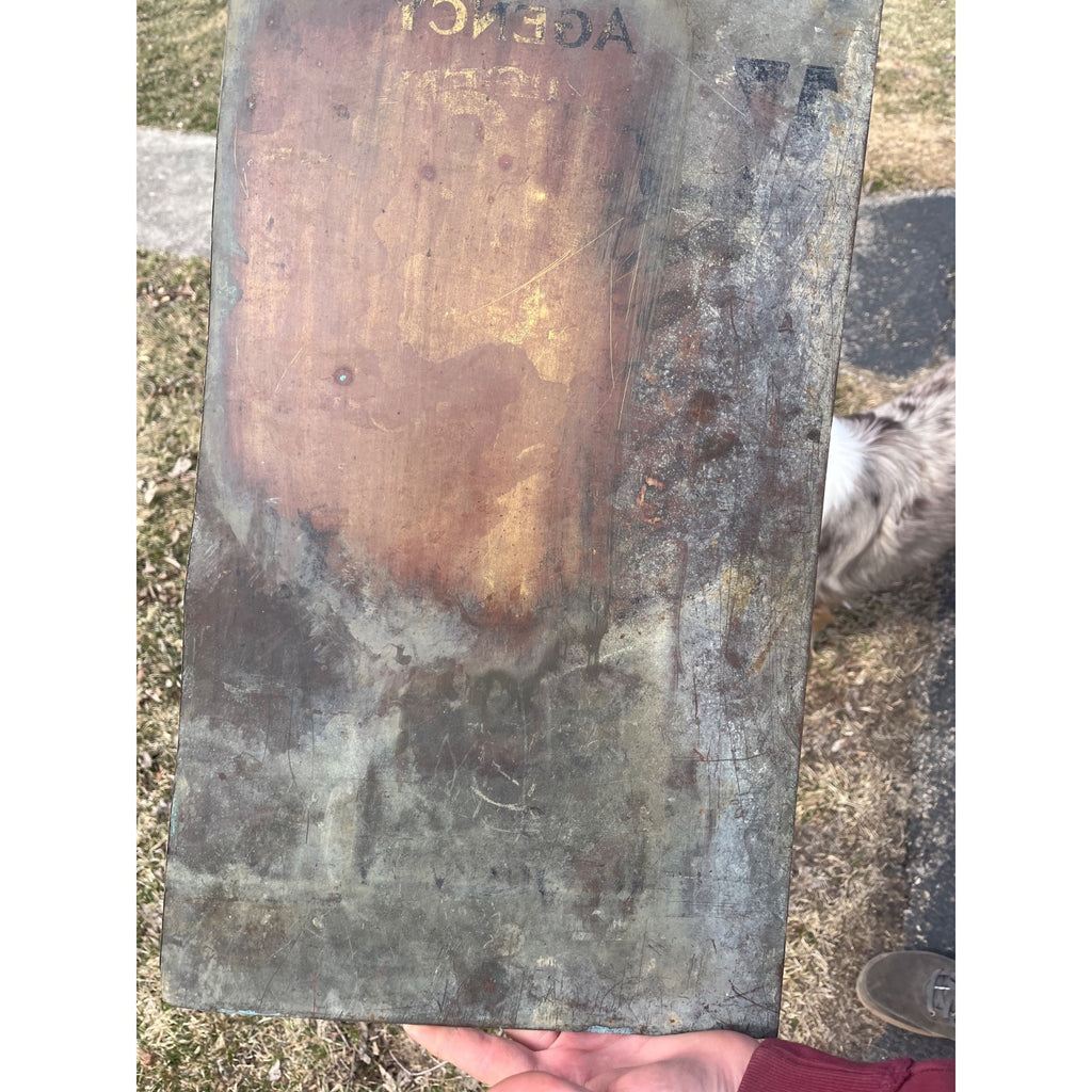 RARE Original 1900s Webster School Shoe Advertising Copper Trade Store Sign