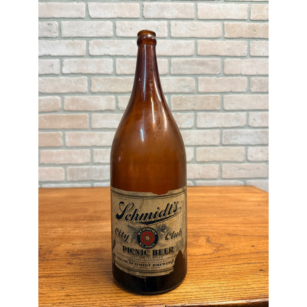 1/2 Gallon Schmidt's Picnic Beer Bottle Jacob Schmidt Brewing St. Paul Minn